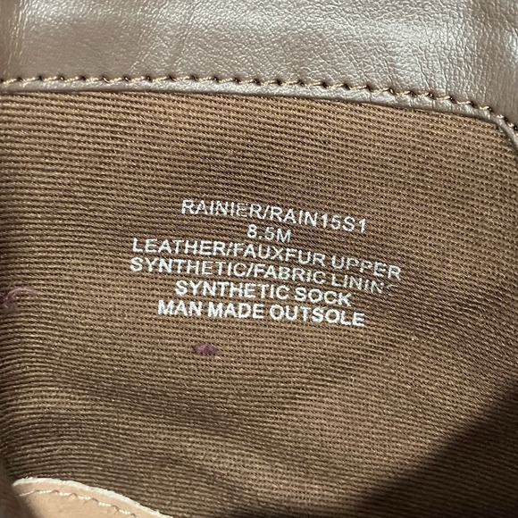 Steve Madden Rainier Womens Size 8.5 Brown Leather Faux Fur Lug Boot Combat - Picture 8 of 9